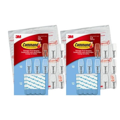 Clear Medium Wire Toggle Hooks, 20 Hooks and 24 Strips, Holds Up to 2 lb Each...