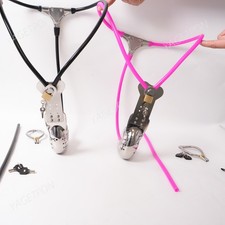 Stainless Steel Chastity Belt Invisible Detachable Cage Adjustable Pant For Male