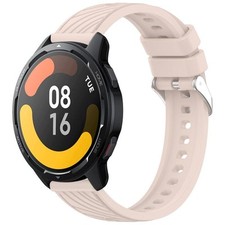 For Xiaomi Watch S1 Active Stripe Texture 22mm Silicone Strap Pink 