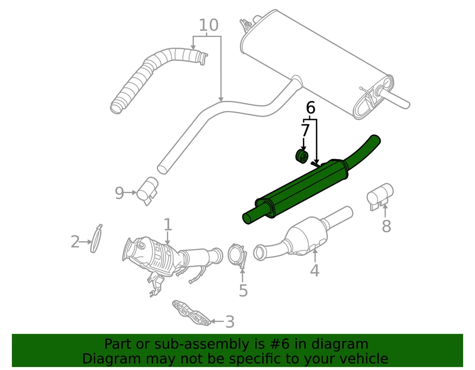Resonador original Ford LX6Z-5230-R Foto 2 de 2