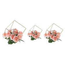 Geometric Flower Stand Gold Vase Wedding Centerpieces 4 Sets 12Pcs S/M/L Size