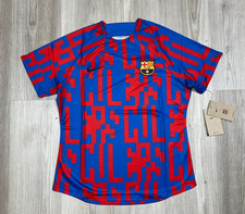 Nike FC Barcelona Pre-Match Soccer Jersey Red Blue DN4013-403 Women's Size M