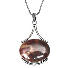 Stick Agate Gemstone Handmade Women's Unisex Silver Jewelry Pendant 2.75
