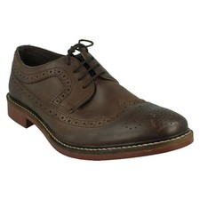 Mens Base London Leather Lace Up Dark Brown Smart Dress Shoes Formal Work UK 7