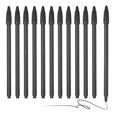 12Pcs Colored Gel Ink Pens, 0.5mm Black Gel Ink Ballpoint Pens, Black