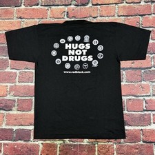 Vintage Hugs Not Drugs Operation RedBlock Amtrak T Shirt DARE Train Railroad L