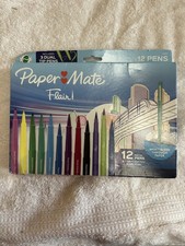 New Paper Mate Flair 12 Felt Tip Pens - 9 Medium Point 0.7mm, 3 Dual Brush