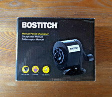 Bostitch MPS1BLK Metal Manual Powered Crank Pencil Sharpener Old School - Black