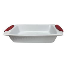 Kitchenaid Rectangle 3 Quart Stoneware Bakeware Casserole Dish with Grips EUC