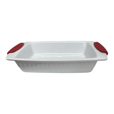 Kitchenaid Rectangle 3 Quart Stoneware Bakeware Casserole Dish with Grips EUC