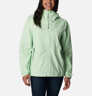 Columbia Omni-Tech Ampli-Dry Shell Hikebound Jacket Women's 1X Mint Green NWT