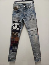 Amiri PATCHWORK ARTPATCH CLAY INDIGO SIZE 31 JEANS