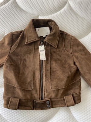 Rumi Shrunken Stretch Faux Suede Moto Jacket by Pilcro