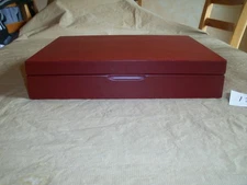 WOOD STERLING SILVER PLATE SILVERWARE FLATWARE HOLDER STORAGE BOX CHEST CASE 128