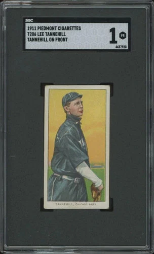 1909 T206 LEE TANNEHILL POOR PIEDMONT 350-460 TANNEHILL ON FRON SGC 1 WHITE SOX
