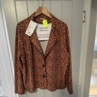PETER HAHN Size 24-26 Stretch Jersey Cardigan Blazer Jacket Floral Black Multi