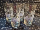 SET OF 4 Pfaltzgraff Winter Frost  6.25” GLASS TUMBLERS 15oz  EUC Displayed only