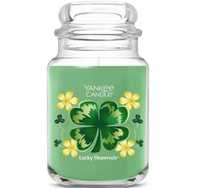 ☆☆LUCKY SHAMROCK☆☆LARGE YANKEE CANDLE JAR 22OZ☆☆ ST. PATRICKS DAY SCENT