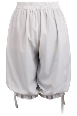 White Crepe Long Bloomers Pantaloons Shorts Cosplay Pirate Goth Victorian Horror