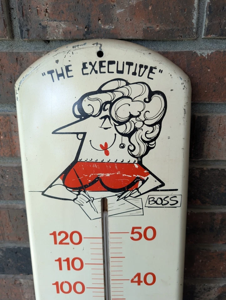 Antiguo termómetro años 50 único en su clase 38-1/4" X 8" Foto 2 de 4