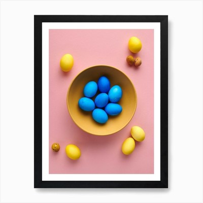 Ostereier in einer Schale 7 Kunstdruck gerahmt Wandbild Poster Leinwanddruck Bild