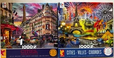 CEACO Puzzle LOT 2 CITIES 1000 Piece David Maclean PARIS & PARIS
