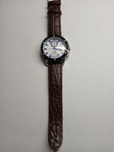 Mens Curren Watch Working Battery In Used Condition Leather Strap J - Picture 2 of 6