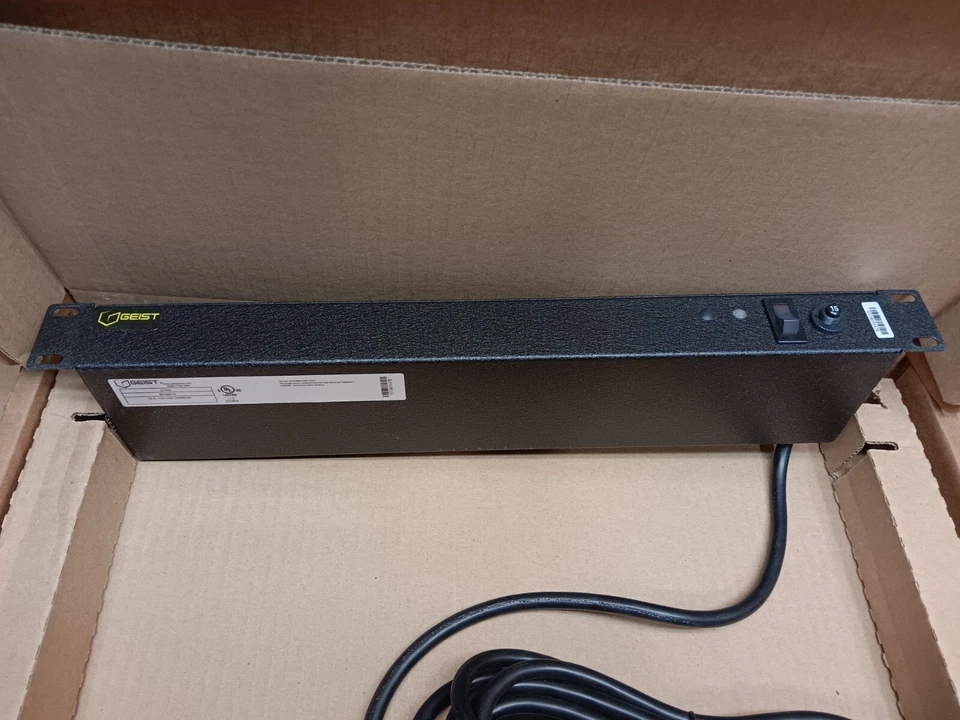 NEW GEIST RACKMOUNT POWER STRIP BRT060-15 DISTRIBUTION UNIT PDU 6 OUTLET RACK - Image 4 of 4
