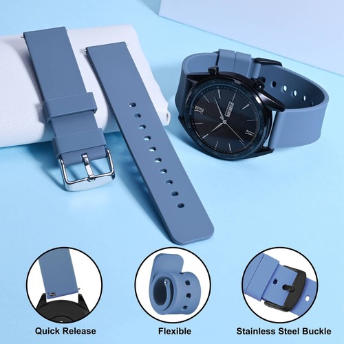 WOCCI Cinturino Orologio Silicone Cinturini Gomma 12 14 15 16 17 18 19 20 21 22 24mm - Foto 71 di 143