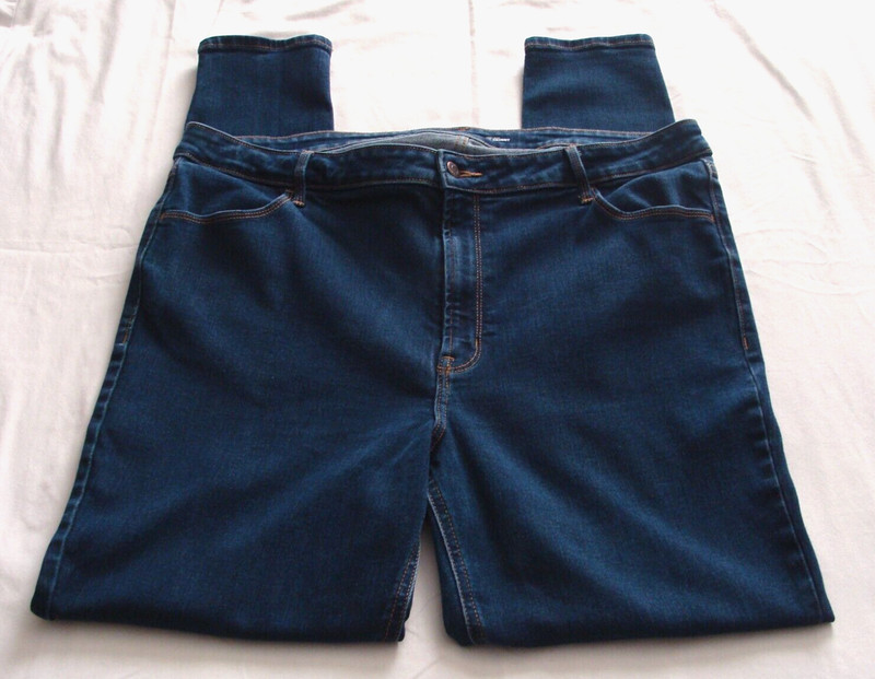 OLD NAVY Dark Wash "High Rise Super SKINNY" Jeans Sz 18 Tall (30.5 Inseam)