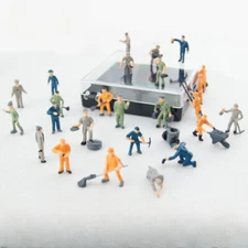 1SET Miniatures Railway Construction Workers HO/OO 1:87 Scale Figures Sand Table