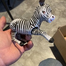 Vintage Clockwork MS 505 Jumping Zebra wind up toy w/ original box & key-New Old
