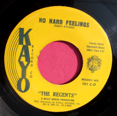 THE REGENTS - No Hard Feelings - 45 rpm - Kayo 101