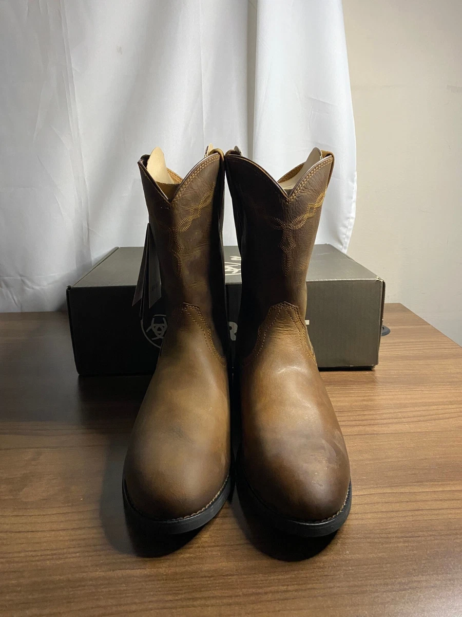 Heritage roper western 2025 boot distressed brown