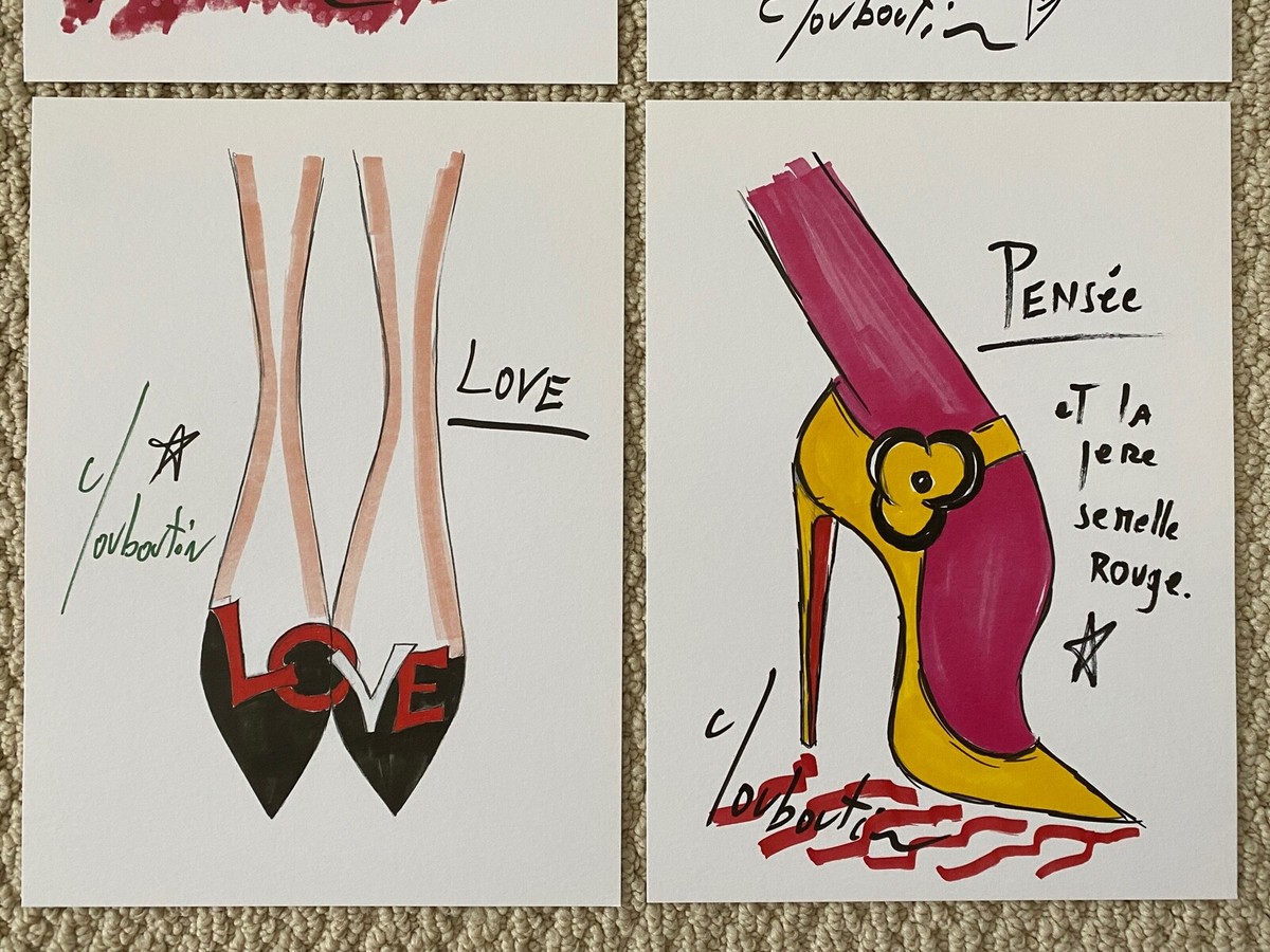 Christian Louboutin 20th Anniversary Sketch Art Shoe Pumps