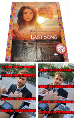LIAM HEMSWORTH signed "THE LAST SONG" 16X20 POP STAR POSTER Miley Cyrus ACOA COA - Picture 1 of 6