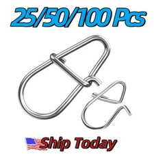 25-100p Crankbait Snaps 15-55lb  Fishing Snaps Stainless Duo Lock Lure Connector