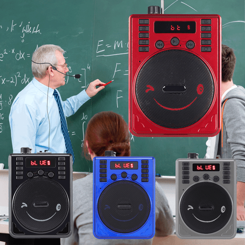 Sprachverstärker PA-Anlage für Lehrer mit Mikrofon - Rot/Blau/Schwarz/Grau BT Lautsprecher - Bild 2 von 17