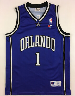 NBA Champion Orlando Magic “McGRADY #1 Orlando Magic 2000 #1 Tracy McGrady Champion NBA jersey blue