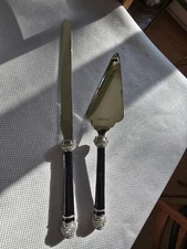 Olivia Riegel Ebony Celebration Dessert Cake Knife Serving Set Swarovski Crystal