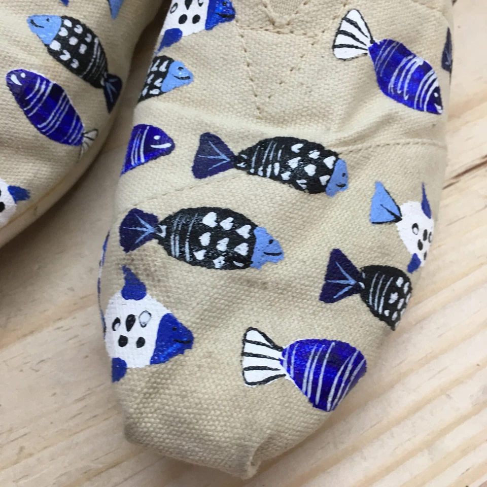 Туфли женские Toms 8,5 классические ручная роспись рыба плоские разноцветные комфортные - Изображение 4 из 4