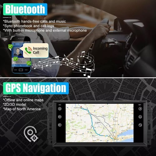 For Jeep Grand Cherokee 2005-2011 Apple Carplay 7" Car Radio Stereo GPS WIFI 64G - Foto 10 di 16