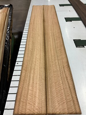 Figured Eucalyptus Raw Wood Veneer 2 sheets 75'' x 8'' 812AA