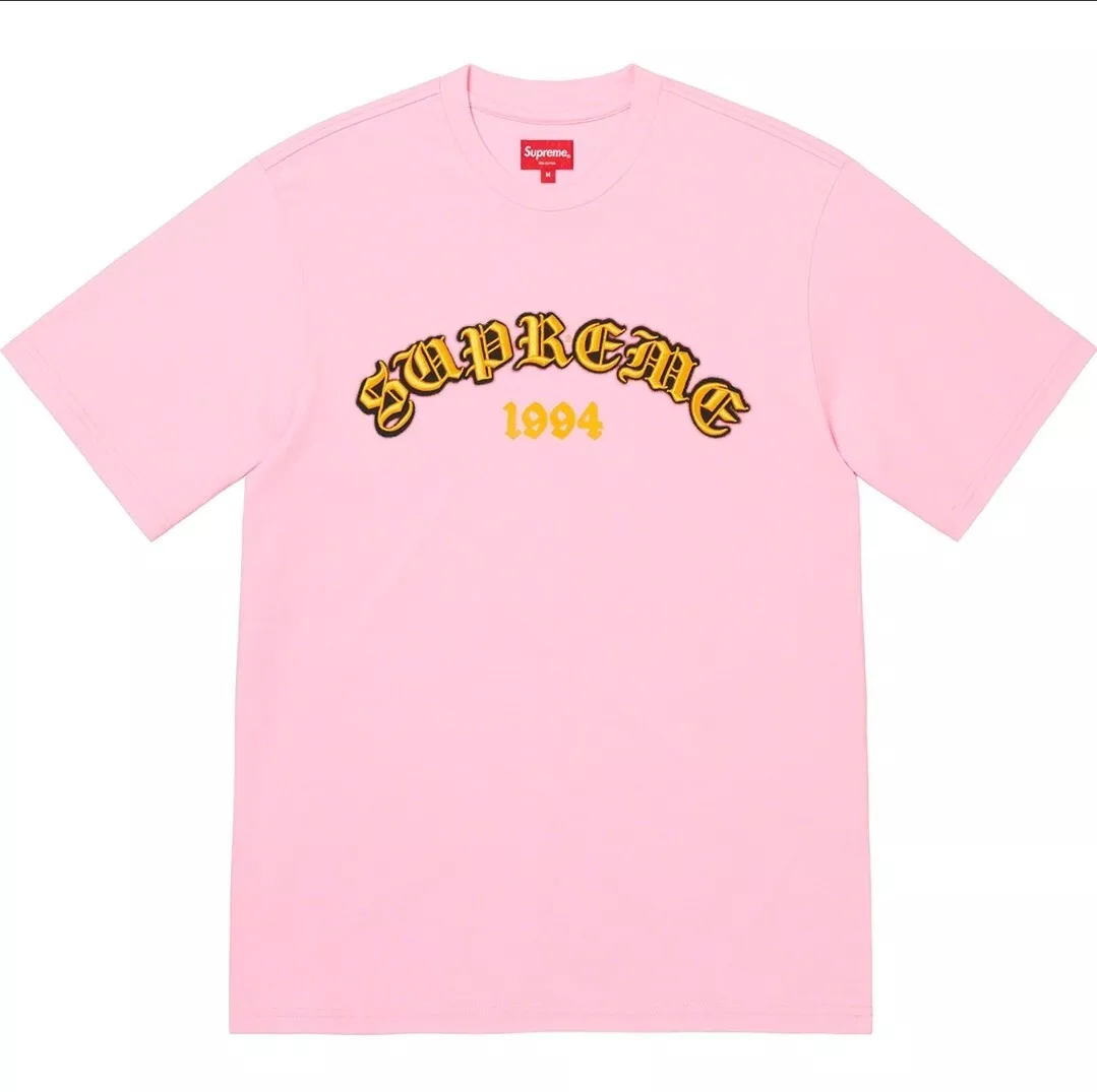 T shirt brillant anglais suprême col crew rose pâle XXL SUPER RARE !!!!
