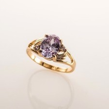 Fashion 18k gold plated amethyst gemstone zircon ring size 6.5 Gift Jewelry