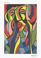 African Man Needlepoint Kit or Canvas