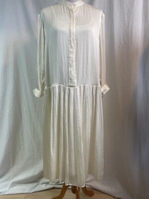 NWT Banana Republic Ivory Long Sleeve Midi Dress Drop Waist Chiffon M | eBay NWT Banana Republic Ivory Long Sleeve Midi Dress Drop Waist Chiffon M | eBay