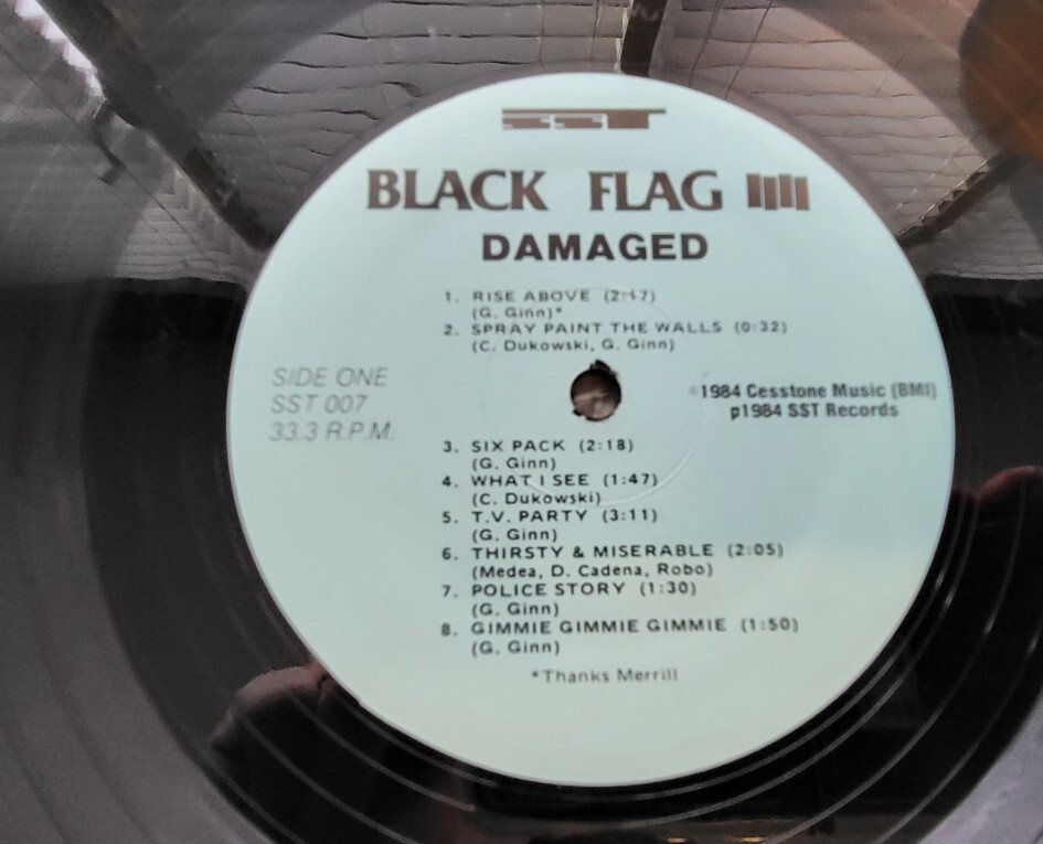 Black Flag - Damaged Vinyl LP Record Reissue (SST, 1984) EX