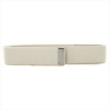 Vanguard NAVY BELT: WHITE NYLON WITH SILVER MIRROR TIP - MALE XL