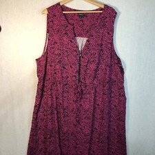Pink Black Zebra Print Dress Torrid Size 4 Sleeveless Zipper Tie Waist